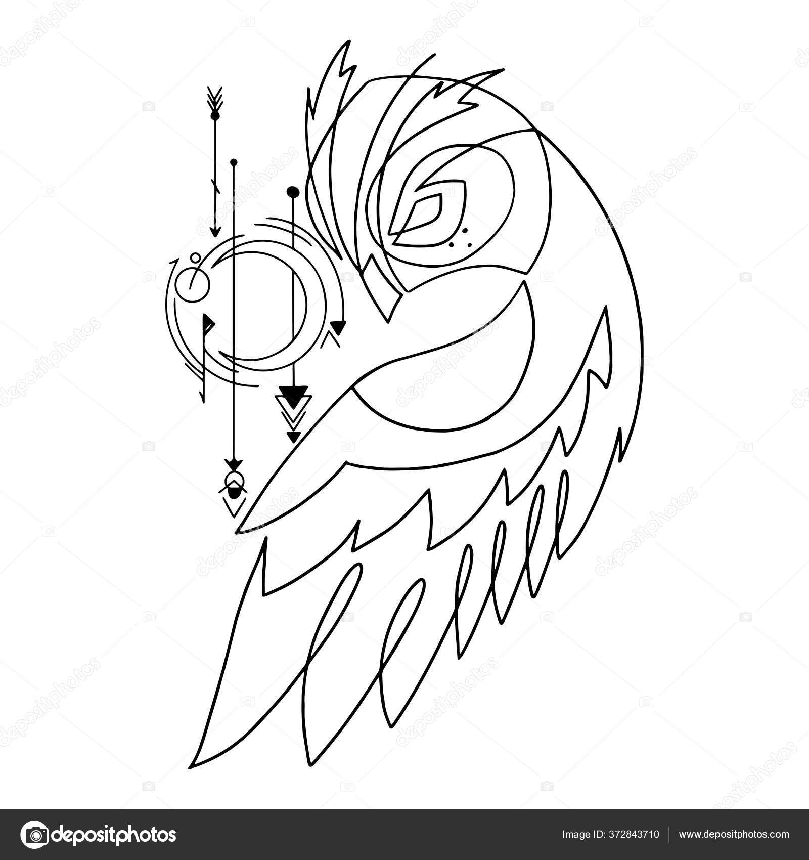 Owl Tattoo illustration Tattoo vertebrate monochrome png  PNGEgg