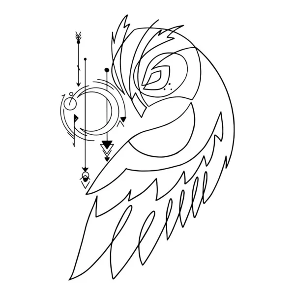 Modèle Tatouage Hibou Illustration Vectorielle Tatouage Hibou — Image vectorielle