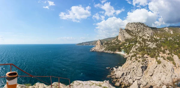 The view from the rock Diva on the Western part of Simeiz. Early autumn, the end of the holiday season. Crimea, Russia