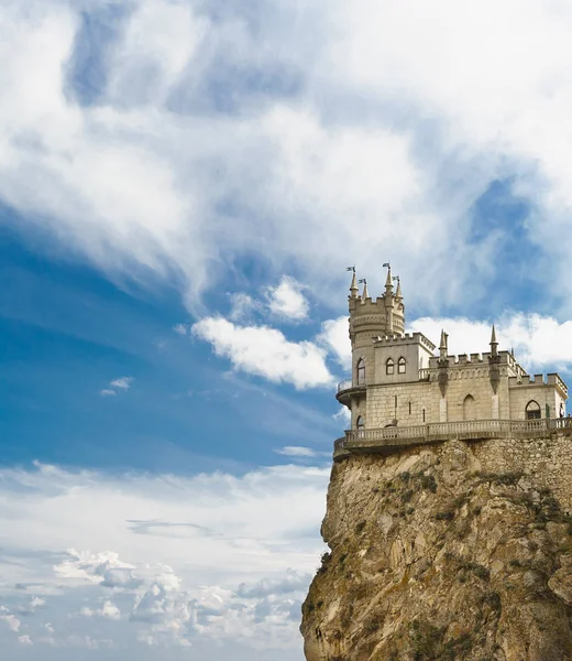 Gothic castle in the village of Gaspra-swallows nest, built in 1912 by engineer Leonid Sherwood - against the beautiful sky. A popular tourist attraction in the Crimea