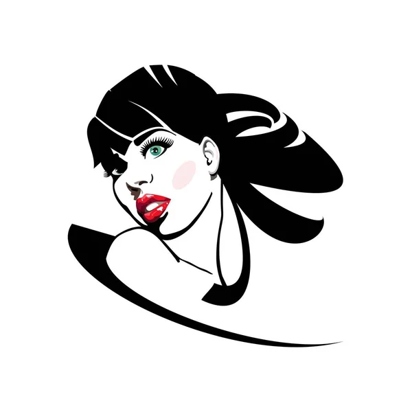 Hermosa joven mujer — Vector de stock