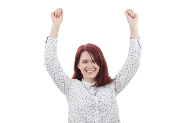 Mujer celebrando el éxito —  Fotos de Stock