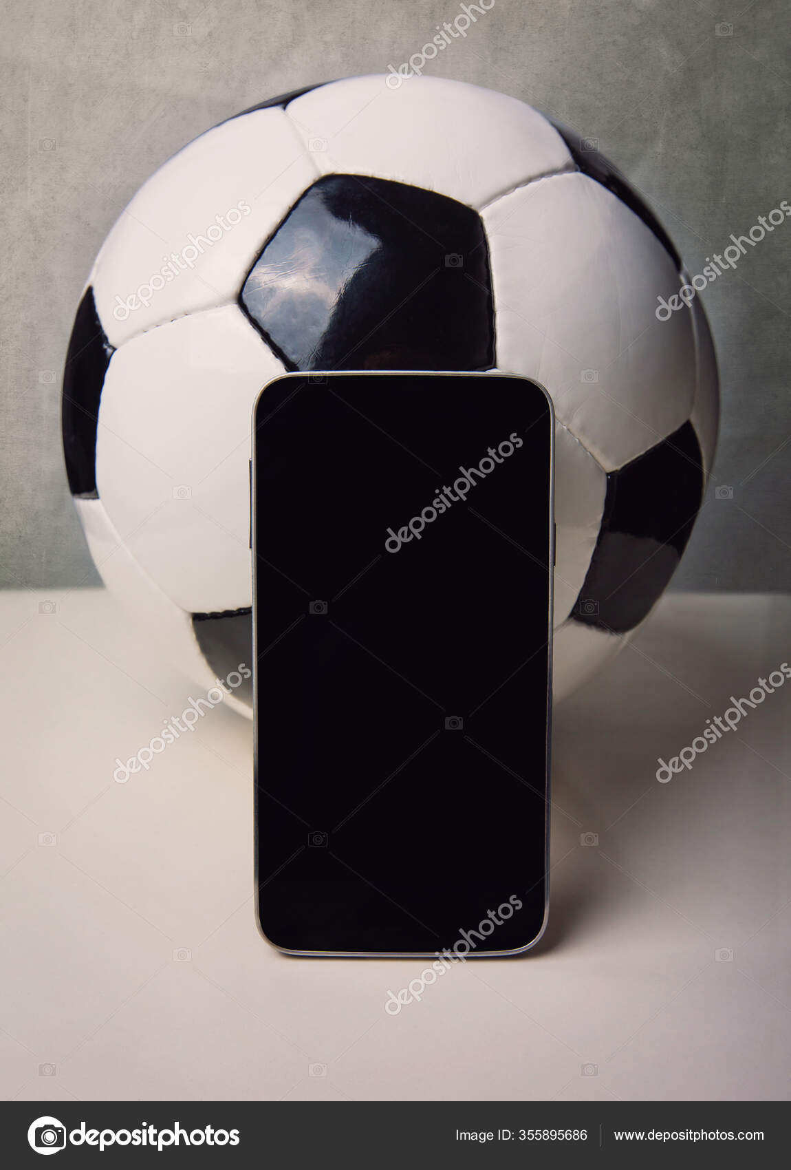 Conceito Apostas Futebol Online Tela Smartphone Branco Bola