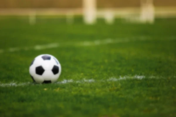 Sfondo Sfumato Classico Pallone Calcio Tipico Motivo Bianco Nero Posto — Foto Stock