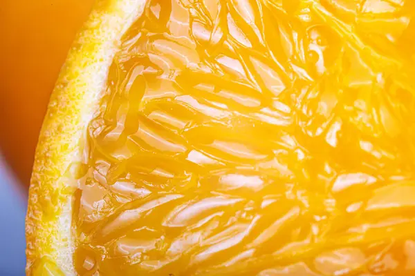 Friss Narancssárga Szelet Narancssárga Háttérrel Bio Egészséges Élelmiszerek — Stock Fotó