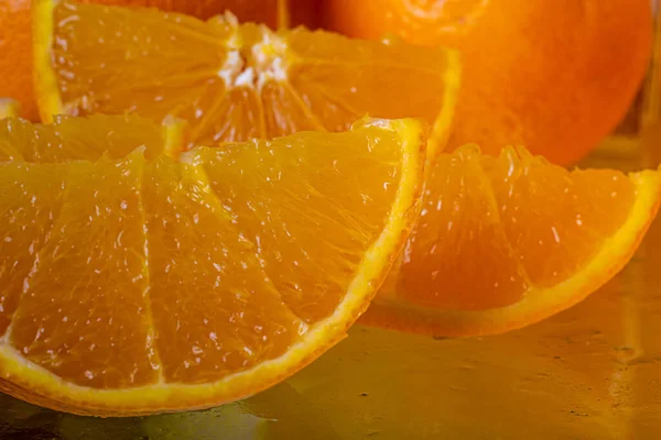 Зблизька Свіжий Оранжевий Зріз Над Оранжевим Фоном Біо Здорова Їжа — стокове фото