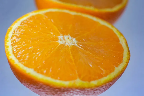 Close Fresh Orange Slice Orange Background Bio Healthy Food — Stock Photo, Image