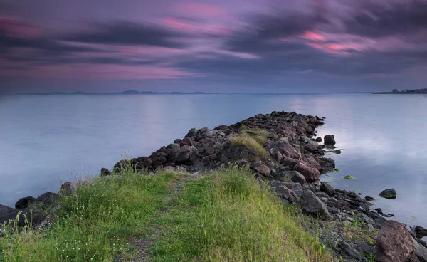 Solnedgång vid Svarta havets kust — Stockfoto