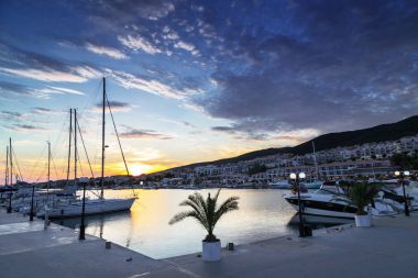 Sunset bulvarında yat limanına Saint Vlas, Bulgaristan