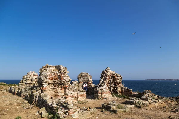 Ruiny st na ostrov poblíž Sozopol, Bulharsko — Stock fotografie