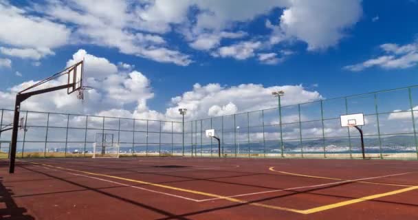 Lapso Tiempo Vídeo Deportes Parque Infantil Junto Mar — Vídeo de stock