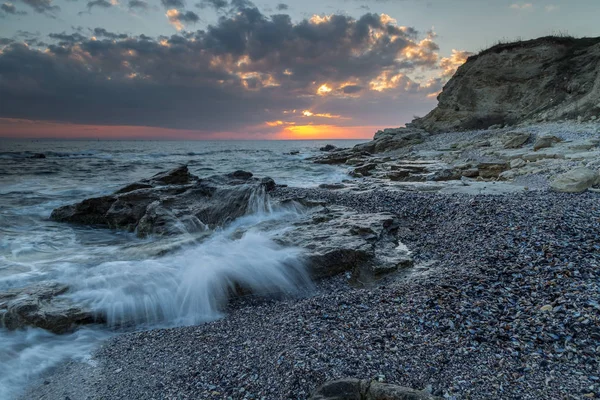 Készült Kagyló Sunset Beach — Stock Fotó