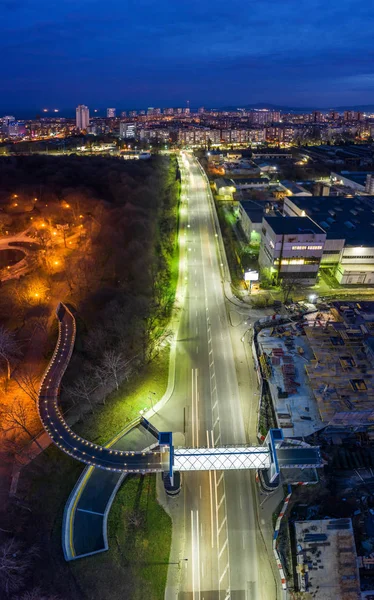 Aerial View Burgas City Bulgaria Night — Stock Photo, Image