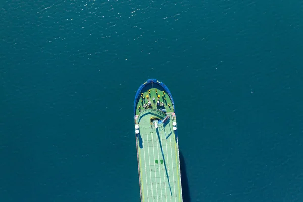 Aerial View Cargo Ship Sea — Stockfoto
