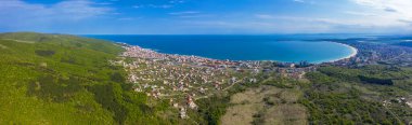 Bulgaristan 'ın Karadeniz kıyısındaki Sunny Beach' e insansız hava aracı görüntüsü