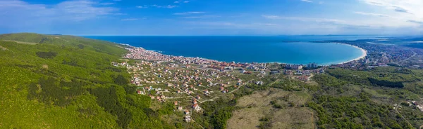 Vista Aérea Del Complejo Drones Mar Sunny Beach Costa Búlgara — Foto de Stock