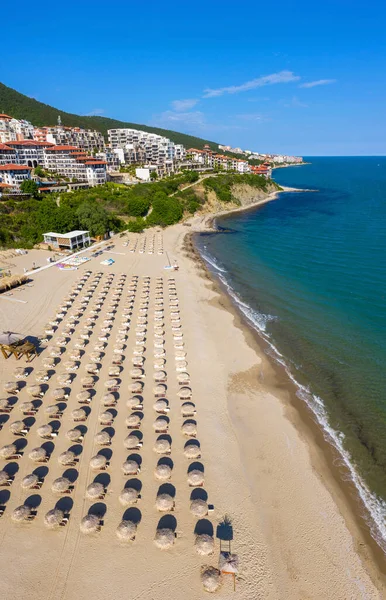 从空中俯瞰保加利亚布拉克海海岸的圣弗拉斯海滨度假胜地 — 图库照片