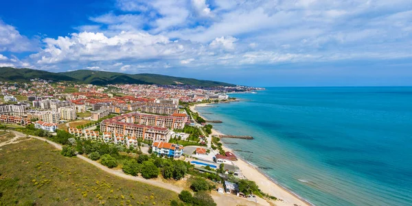 Vista Aérea Drone Para Resort Marítimo Saint Vlas Costa Búlgara Fotos De Bancos De Imagens Sem Royalties