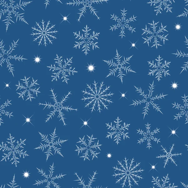 Copos de nieve de Navidad sin costuras — Vector de stock