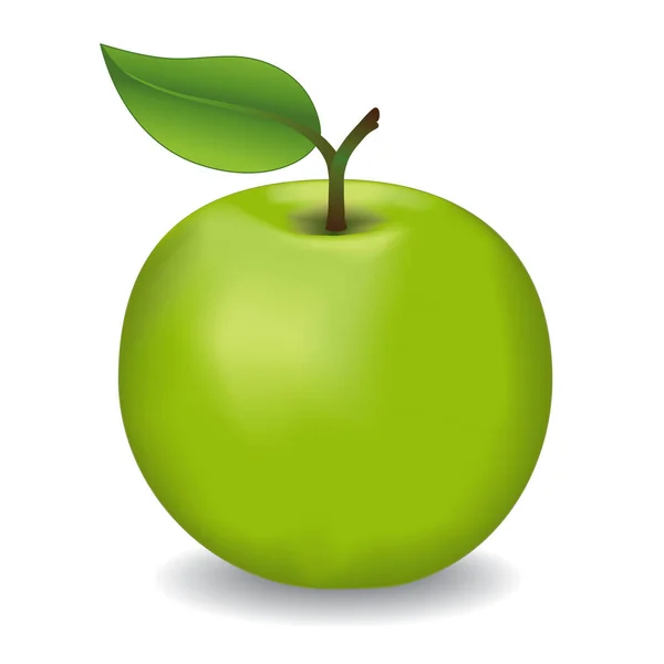 Pomme, Mamie Smith, Fruits frais doux du verger — Image vectorielle