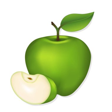 Elma, yeşil, tatlı taze meyve meyve