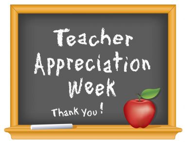 Teacher Appreciation Week Chalkboard, Thank You! Apple