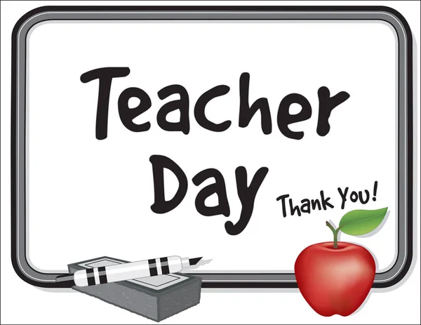 Den učitelů, děkuji! Tabule, Apple — Stockový vektor