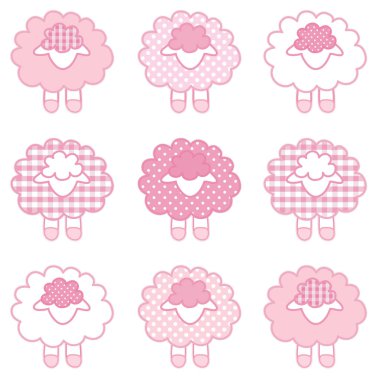 Pötikareli onay ve Polka Dot Patchwork, Pastel pembe bebek kuzu