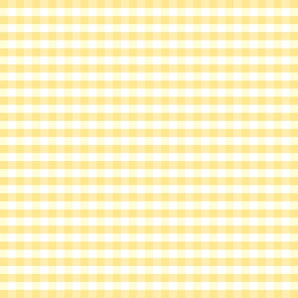 Seamless Pattern, vector includes swatch that seamlessly fills any shape, yellow pastel gingham check background — Stock Vector