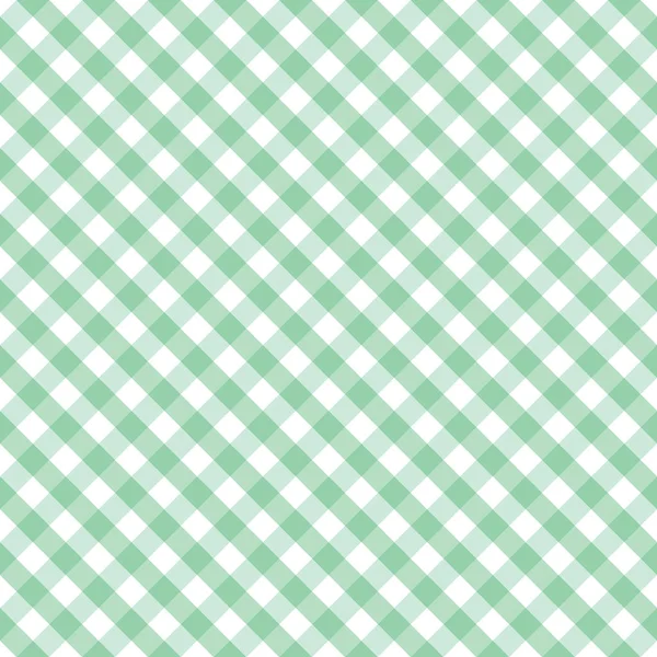 Patrón sin costura, vector incluye muestra que llena a la perfección cualquier forma, tejido cruzado verde pastel gingham comprobar fondo — Vector de stock