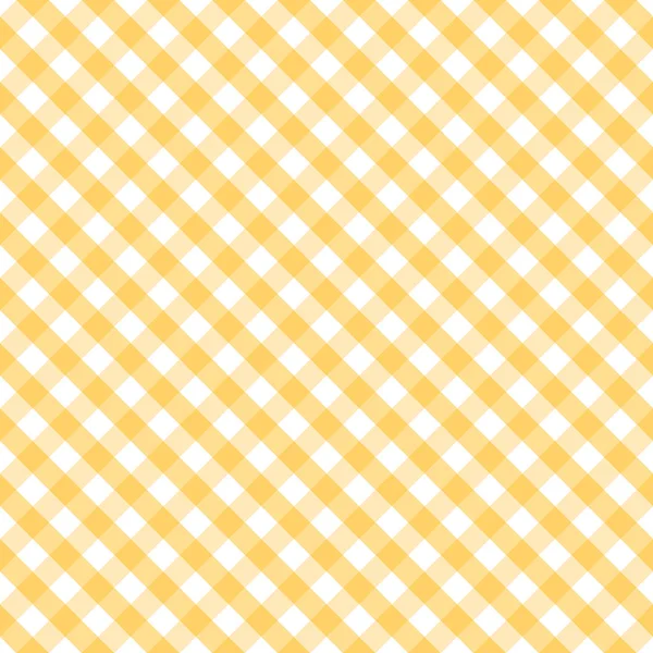 Patrón sin costura, vector incluye muestra que llena a la perfección cualquier forma, tejido cruzado amarillo pastel gingham comprobar fondo — Vector de stock