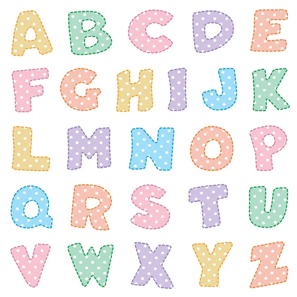 Alphabet, Pastels à pois — Image vectorielle