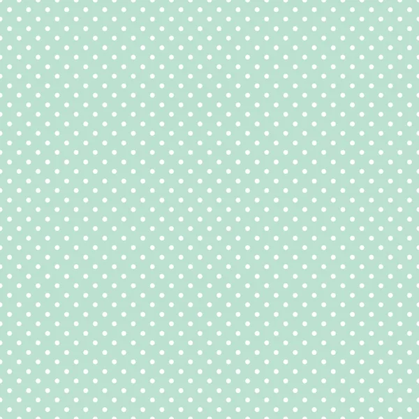 Seamless Pattern, vektor magában foglalja a minta, hogy zökkenőmentesen kitölti minden alakzat, a kis fehér pöttyös pasztell zöld háttér — Stock Vector