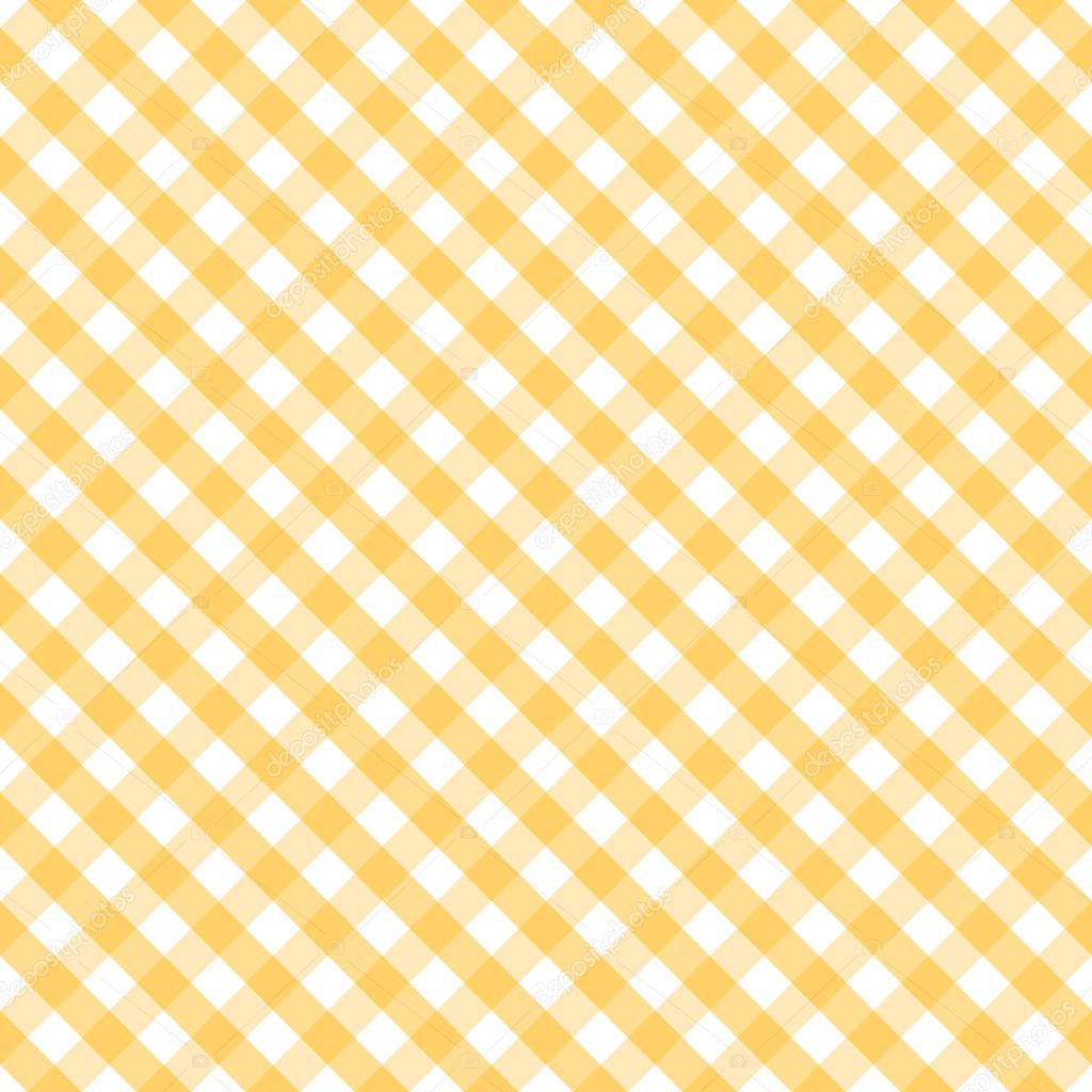 Seamless Pattern, vector includes swatch that seamlessly fills any shape, cross weave yellow pastel gingham check background