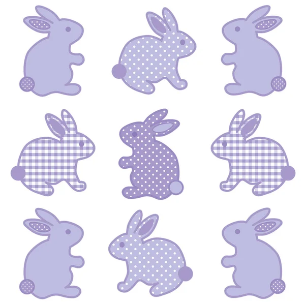 Bebeği tavşan tavşan Pötikareli onay ve Polka Dot Patchwork, Pastel lavanta