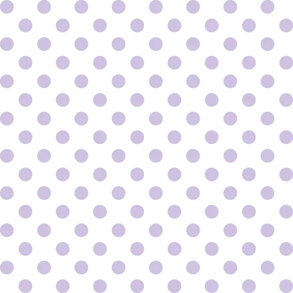 Seamless Pattern, vector includes swatch that seamlessly fills any shape, large pastel lavender polka dots on white background — Stock Vector