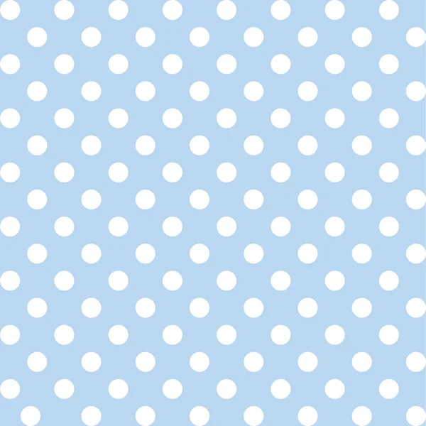 Naadloze patroon, vector omvat staal dat naadloos elke vorm, de grote witte polka dots op pastel blauwe achtergrond vult — Stockvector