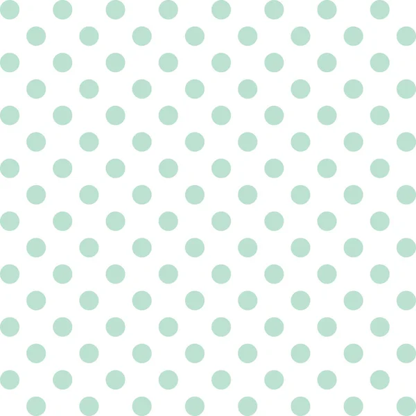 Seamless Pattern, vector includes swatch that seamlessly fills any shape, large pastel green polka dots on white background — Stock Vector