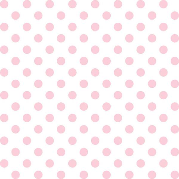 Бесшовный шаблон, вектор включает в себя образцы, которые плавно заполняет любую форму, большие пастельно-розовые точки польки на белом фоне
