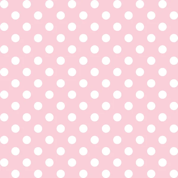 Naadloze patroon, vector omvat staal dat naadloos elke vorm, de grote witte polka dots op pastel roze achtergrond vult — Stockvector