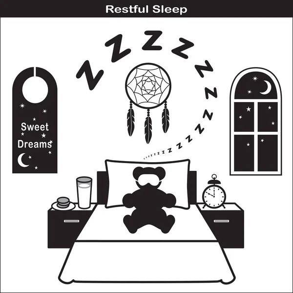 Sleep Icons, Have a Good Night — Stock Vector