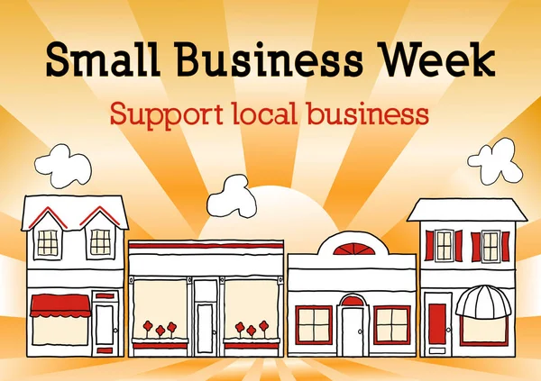 Small Business Week, Main Street USA — Stock Vector