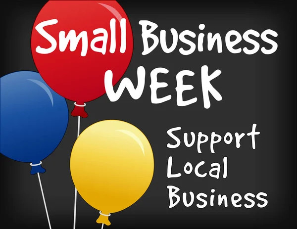 Small Business Week, Iklan Sign, papan Chalk - Stok Vektor