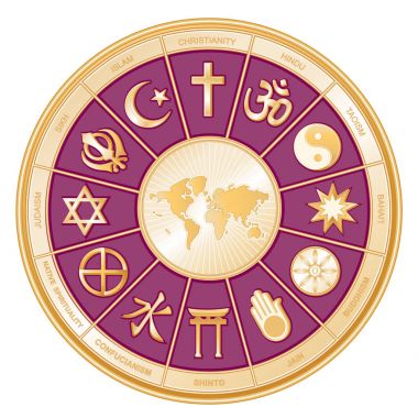 Dinlerin dünya altın Mandala çarkı Earth harita