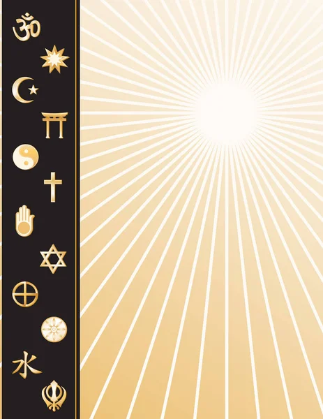 Cartel de Religiones del Mundo con espacio para copias — Archivo Imágenes Vectoriales