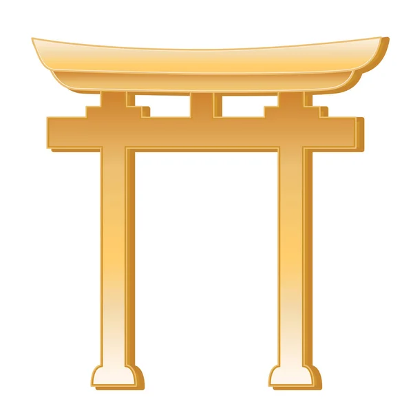 神道のシンボル、金 Torrii ゲート — ストックベクタ