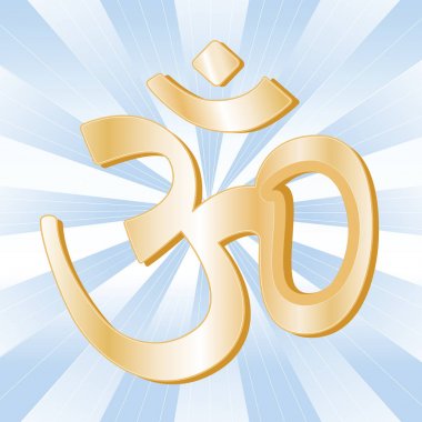 Hindu inanç, altın sembolü, mavi Ray arka plan