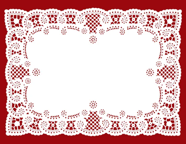 Dentelle napperon Place tapis, Blanc — Image vectorielle