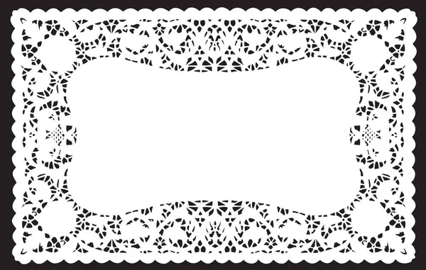 Lace kleedje plaats mat, mantel rand, wit — Stockvector