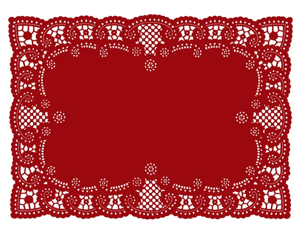 Lace Doily Place mat, Red — Stock Vector